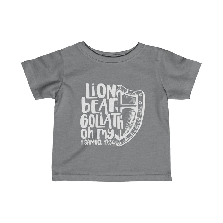 Lion Bear Goliath Oh My Baby Tee Kids clothes Granite Heather 6M 