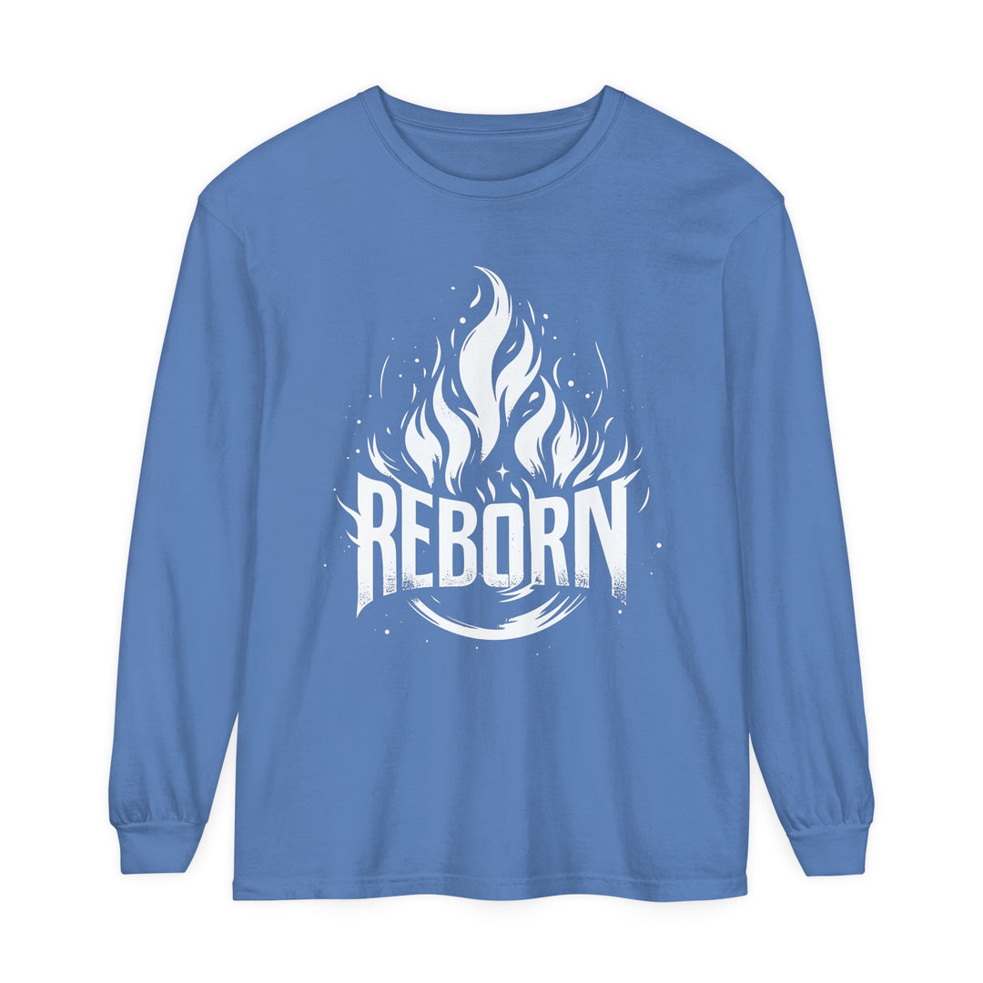 Reborn Long Sleeve Shirt Long-sleeve Flo Blue S 