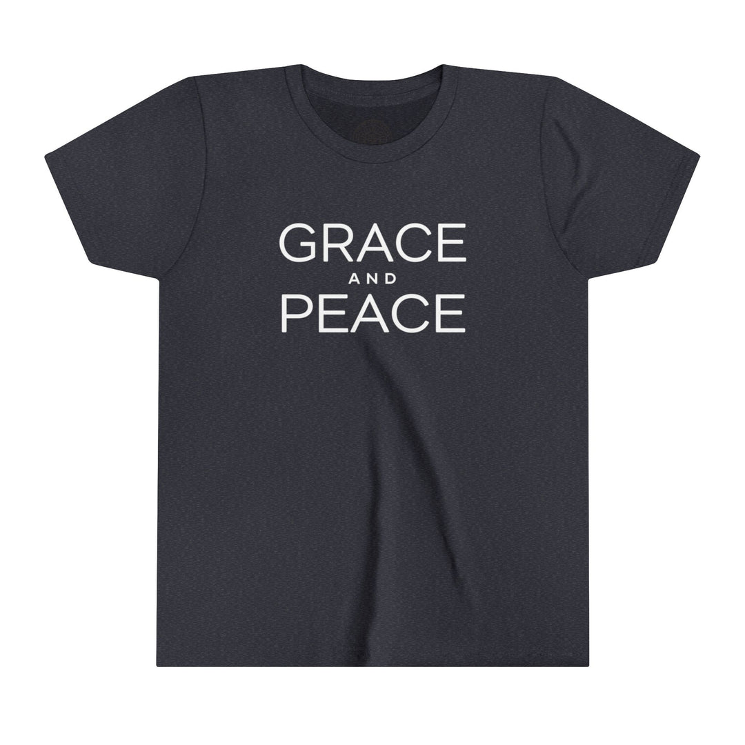 Grace and Peace Youth T-shirt Kids clothes Heather Navy S 