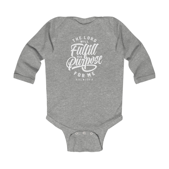 His Purpose Infant Long Sleeve Bodysuit Kids clothes Heather NB (0-3M) 