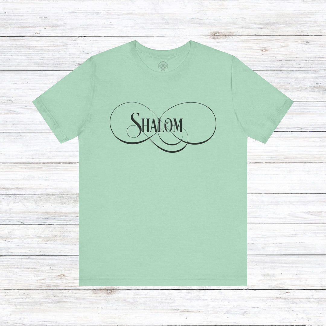 Shalom Script Unisex T-Shirt T-Shirt Heather Mint M 