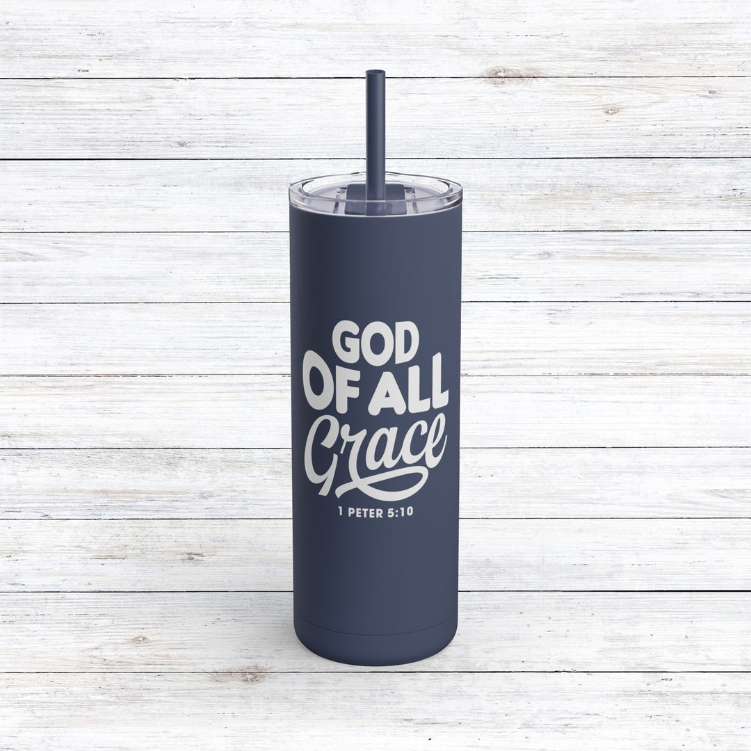 Christian Tumbler God of All Grace Mug Indigo 20oz Matte