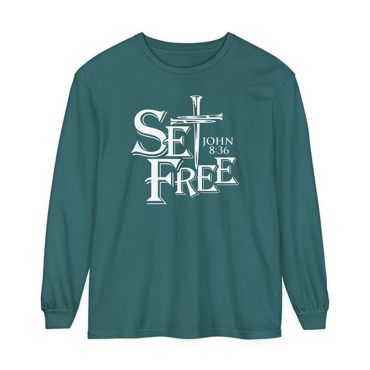 Set Free Long Sleeve Shirt Long-sleeve Blue Spruce S 