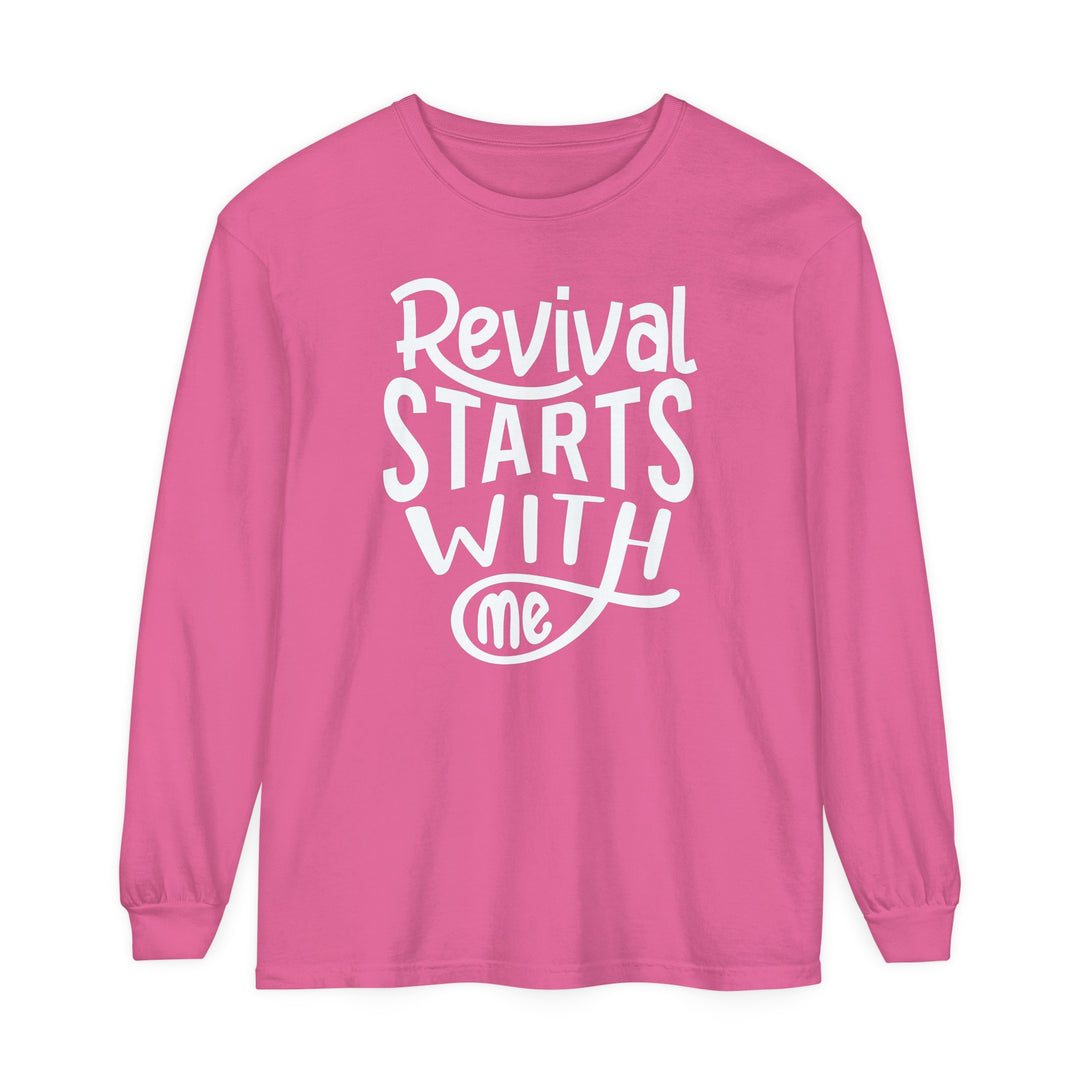 Revival Starts With Me Long Sleeve Shirt Long-sleeve Crunchberry S 