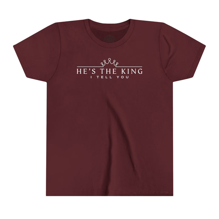 He's The King Youth T-shirt Kids clothes Maroon S 