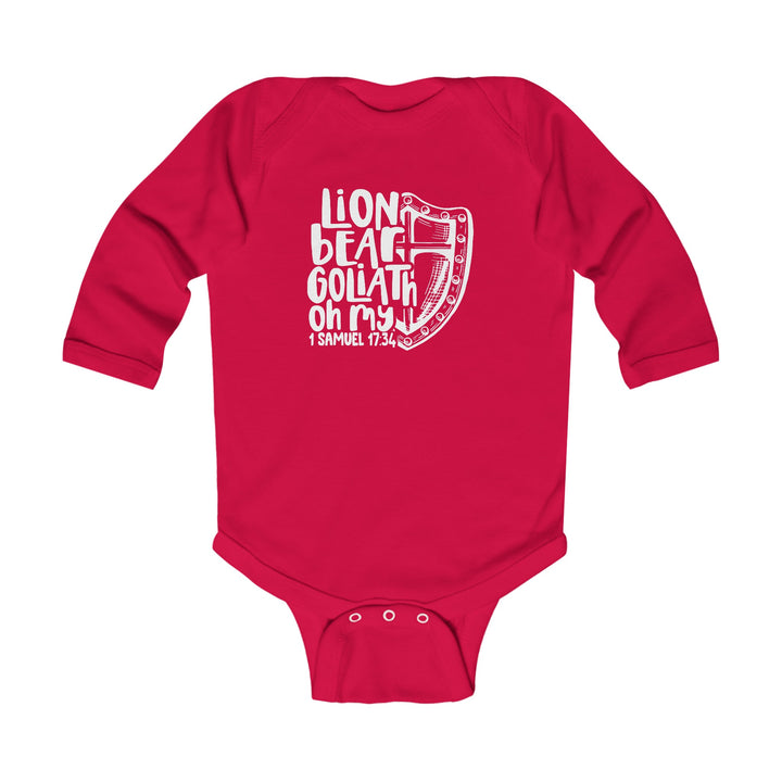 Lion Bear Goliath Oh My Infant Long Sleeve Bodysuit Kids clothes Red NB (0-3M) 