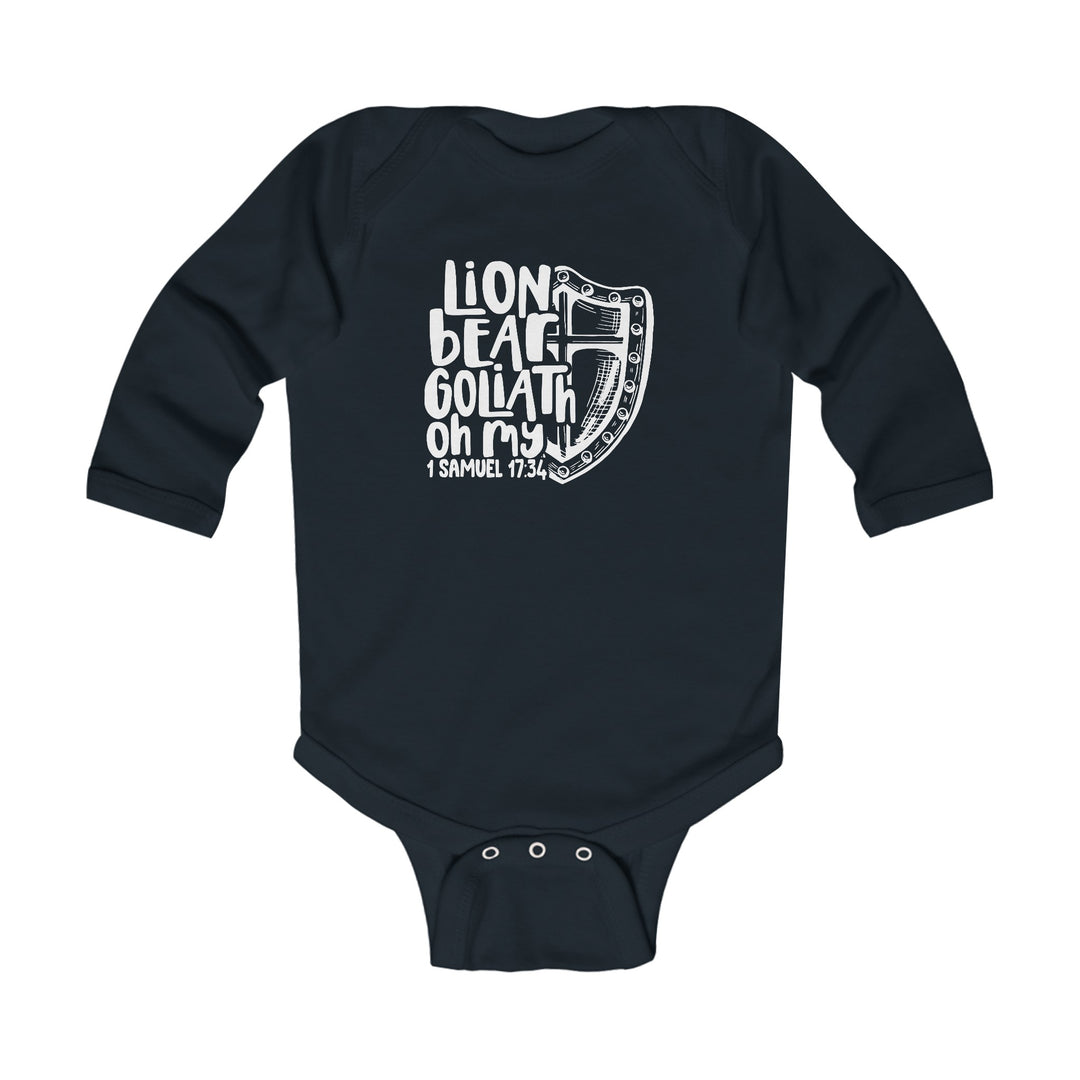 Lion Bear Goliath Oh My Infant Long Sleeve Bodysuit Kids clothes Black NB (0-3M) 