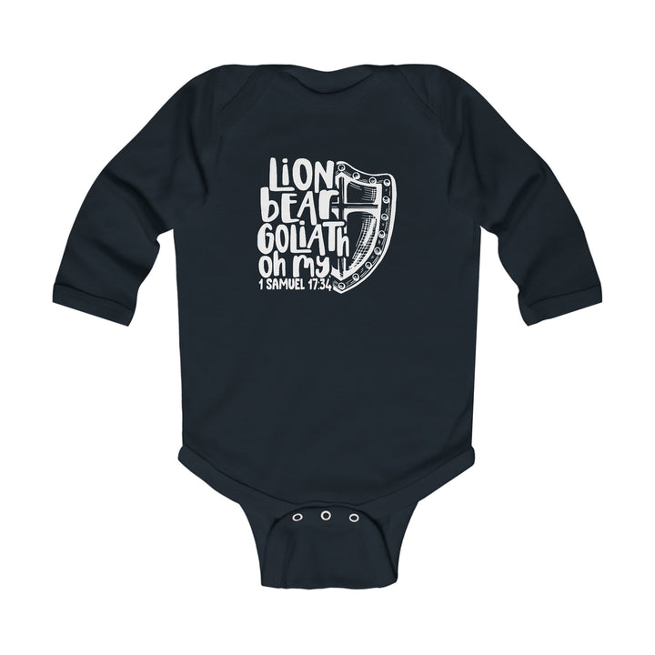 Lion Bear Goliath Oh My Infant Long Sleeve Bodysuit Kids clothes Black NB (0-3M) 