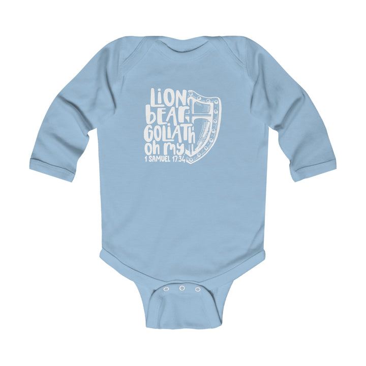 Lion Bear Goliath Oh My Infant Long Sleeve Bodysuit Kids clothes Light Blue NB (0-3M) 