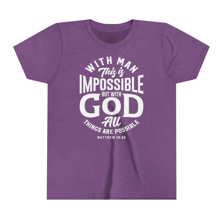 All Things Possible Youth T-shirt Kids clothes Heather Team Purple S 