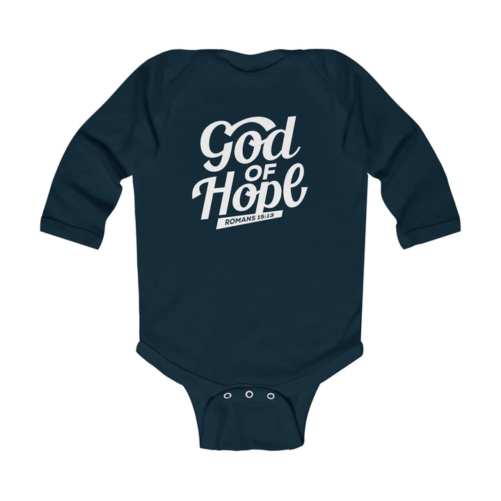 God of Hope Infant Long Sleeve Bodysuit Kids clothes Navy NB (0-3M) 