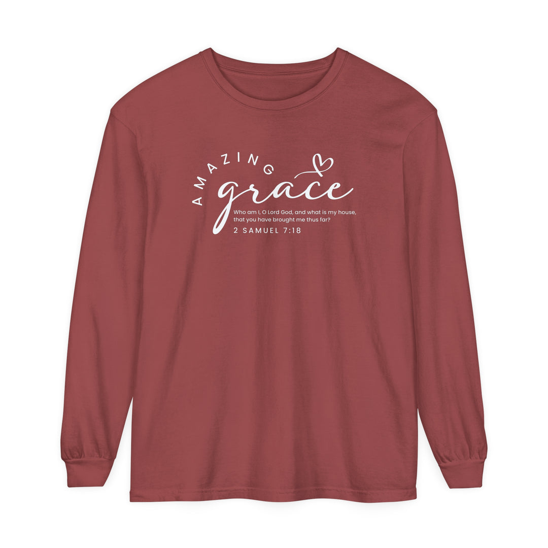 Amazing Grace Heart Long Sleeve Shirt Long-sleeve Brick S 