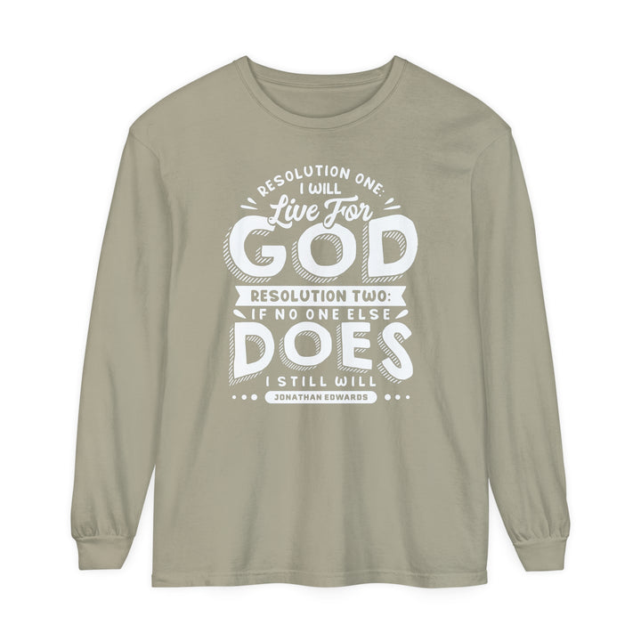 Live For God Long Sleeve Shirt Long-sleeve Sandstone S 