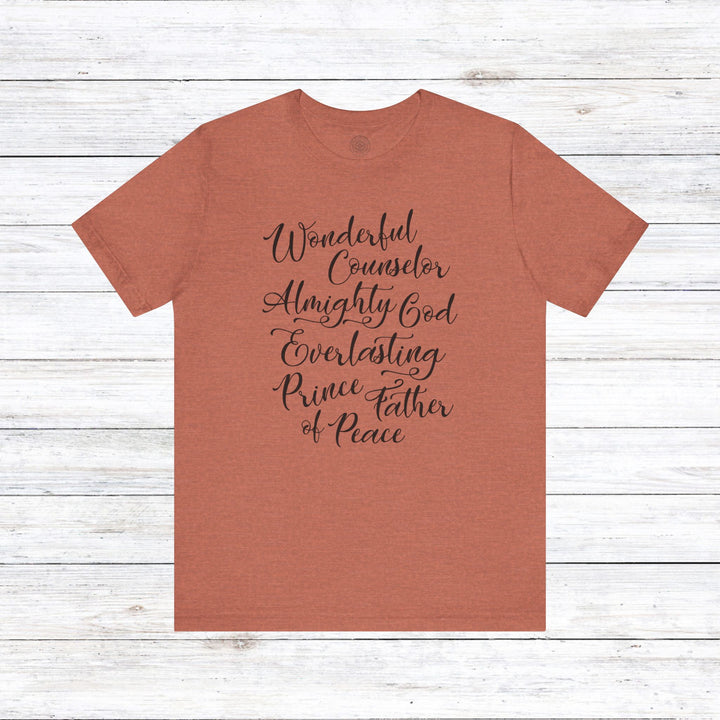 Wonderful Counselor Unisex T-Shirt T-Shirt Heather Clay S 