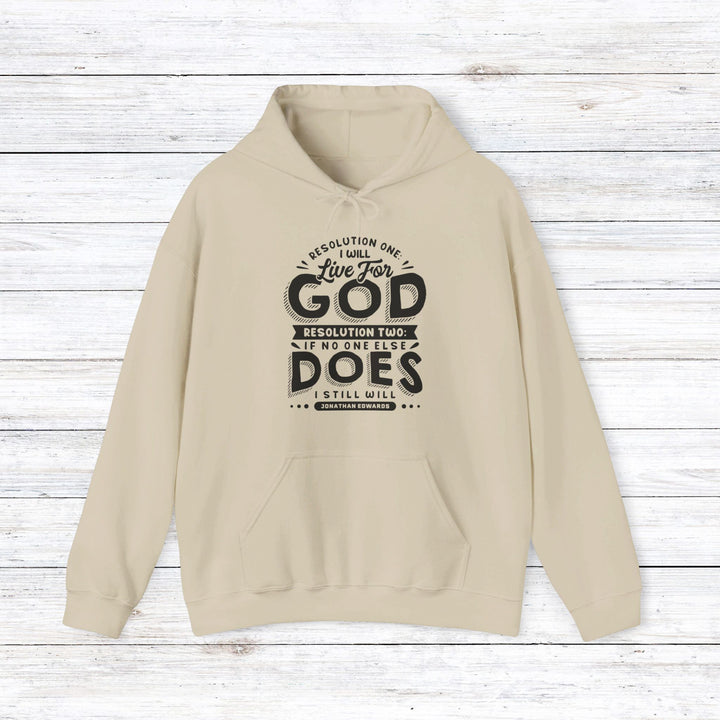 Live For God (Black Print)  Hoodie Hoodie Sand S 