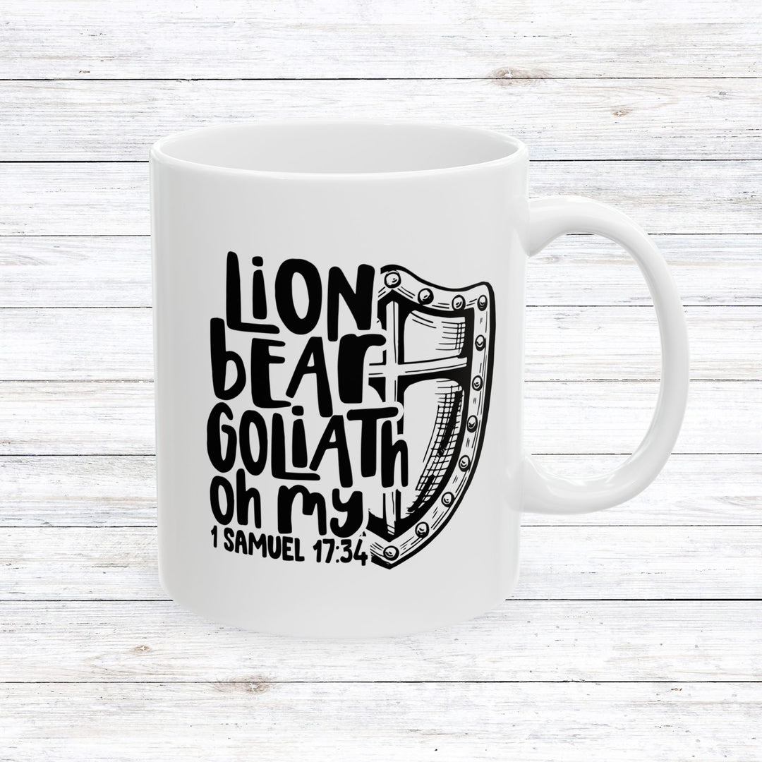 Christian Coffee Mug Lion Bear Goliath Oh My Ceramic Mug 11oz  