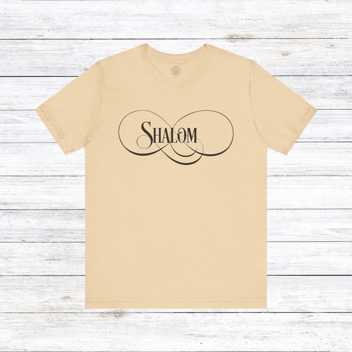 Shalom Script Unisex T-Shirt T-Shirt Soft Cream S 