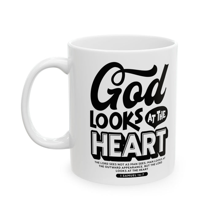 Christian Coffee Mug God Looks At Heart Ceramic Mug   