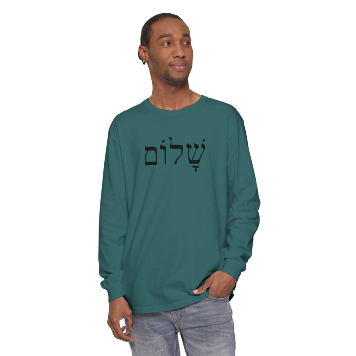 Shalom Hebrew Long Sleeve Shirt Long-sleeve   