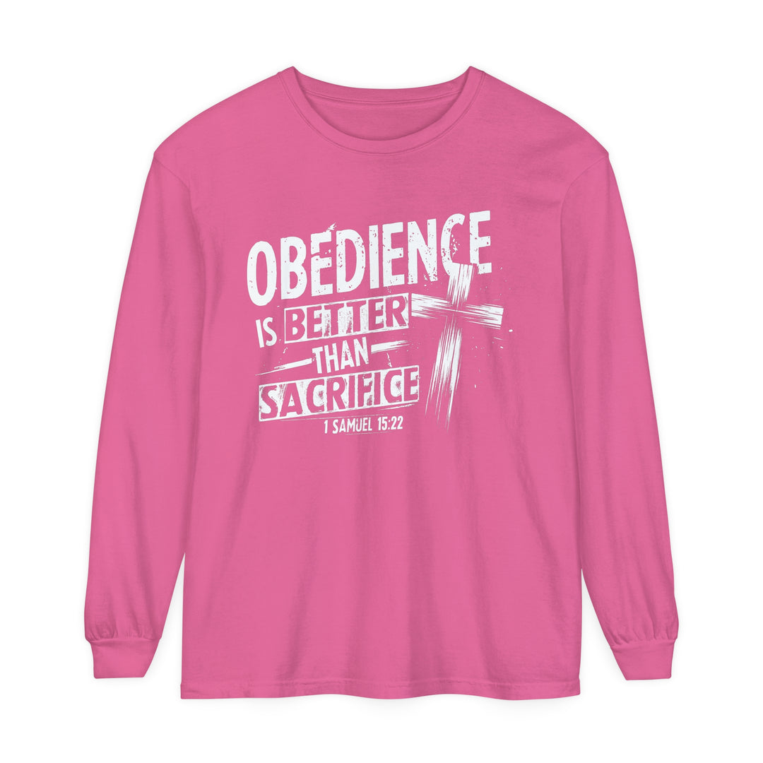 Obedience Is Better Cross Long Sleeve Shirt Long-sleeve Crunchberry S 