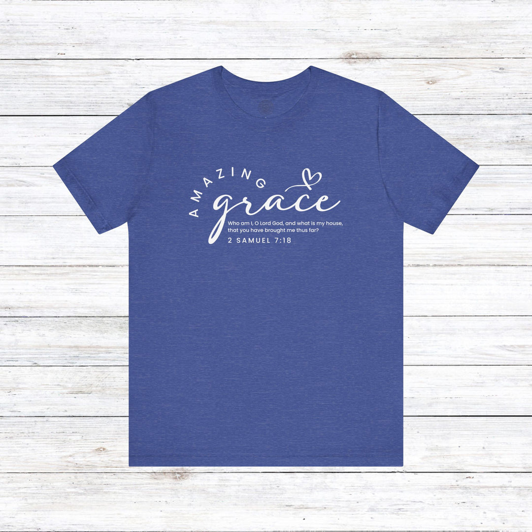 Amazing Grace Heart Unisex T-Shirt T-Shirt Heather True Royal S 