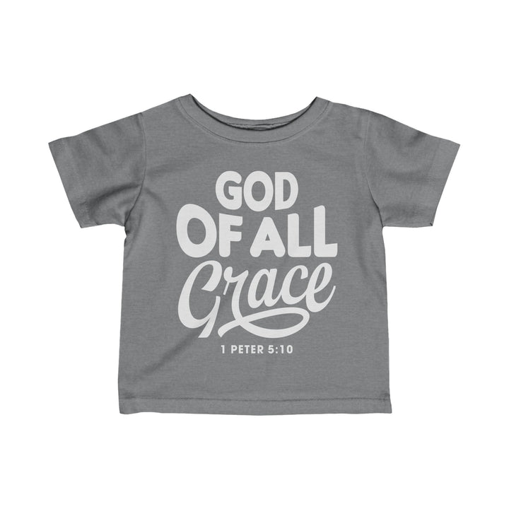 God of All Grace Baby Tee Kids clothes Granite Heather 6M 