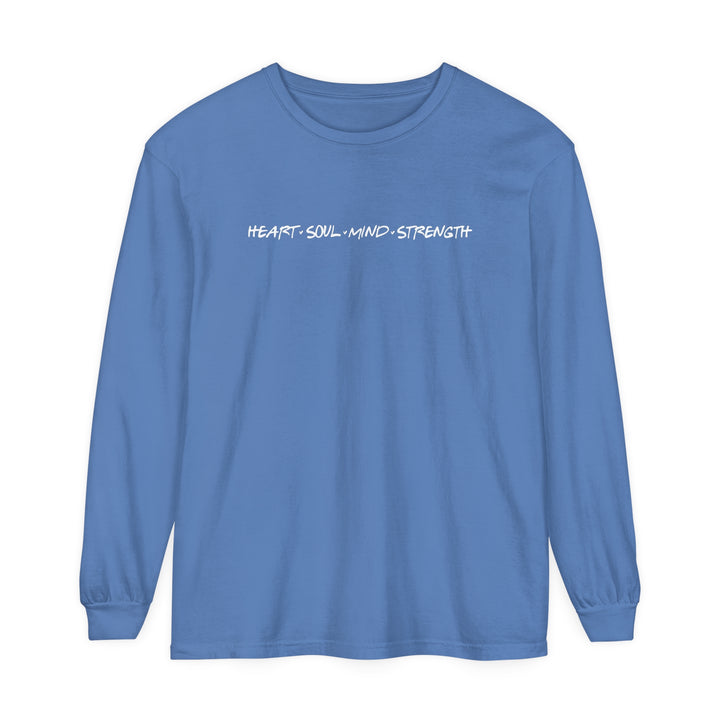 Heart Soul Mind Strength Long Sleeve Shirt Long-sleeve Flo Blue S 