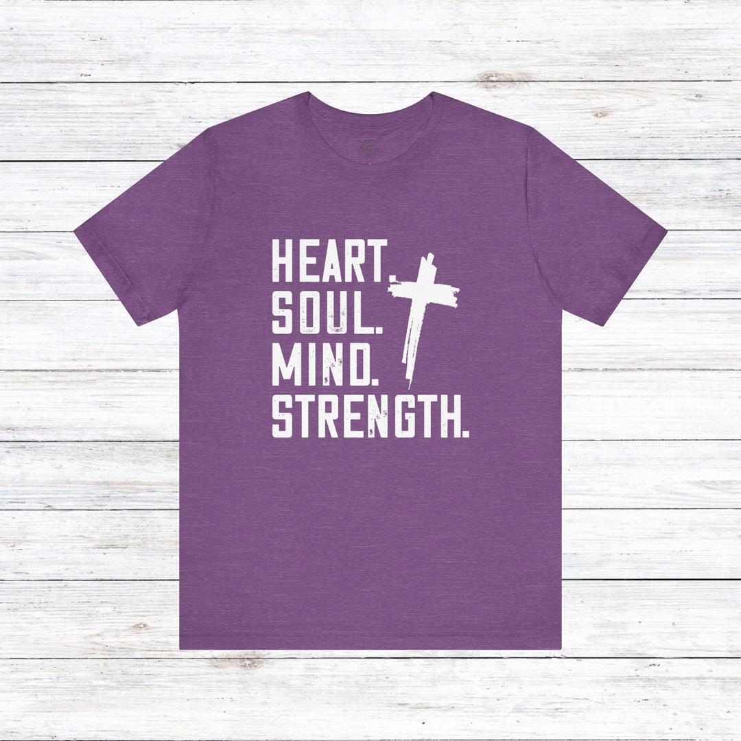 Shema Heart Soul Mind Strength Unisex T-Shirt T-Shirt Heather Team Purple S 