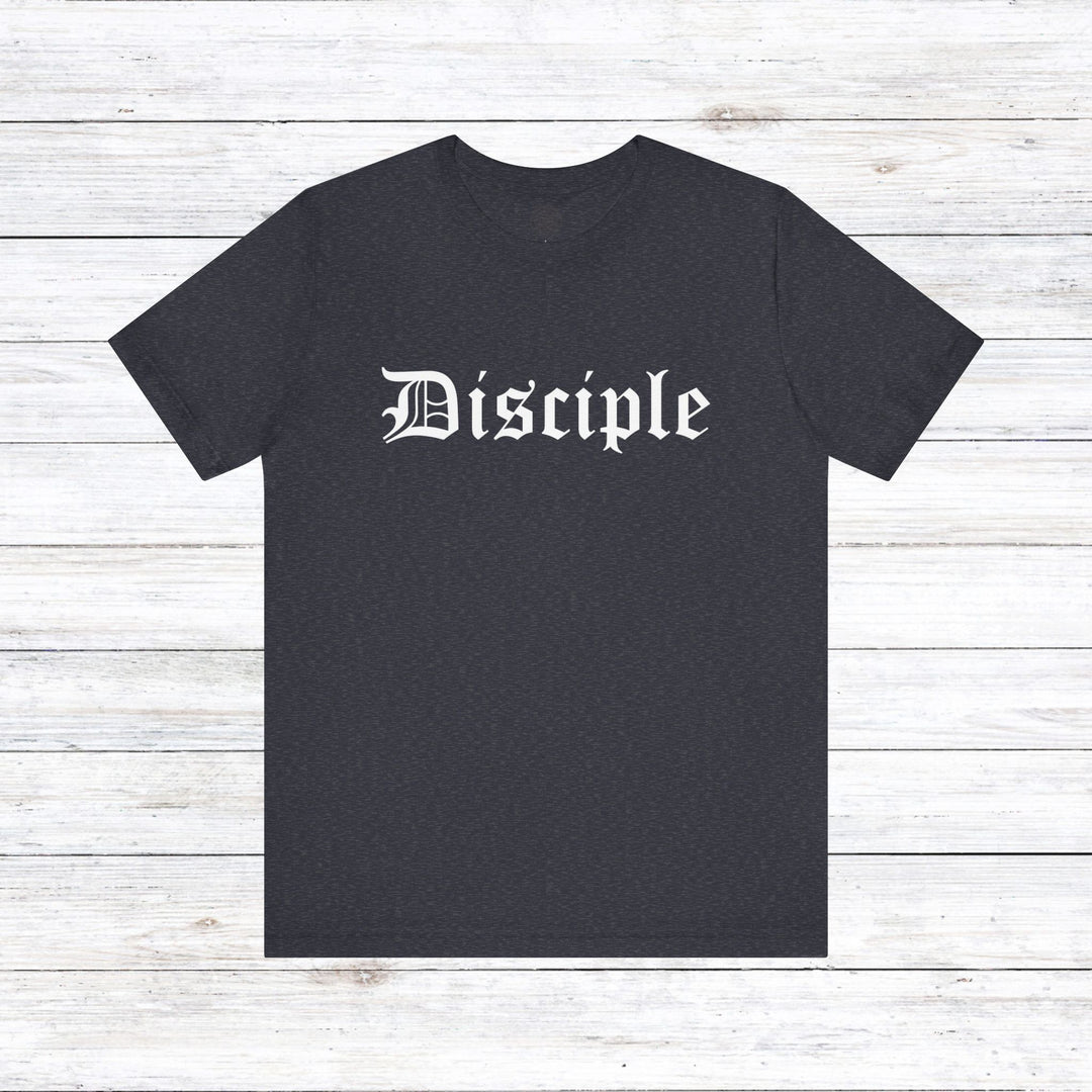 Disciple Old English Unisex T-Shirt T-Shirt Heather Navy S 