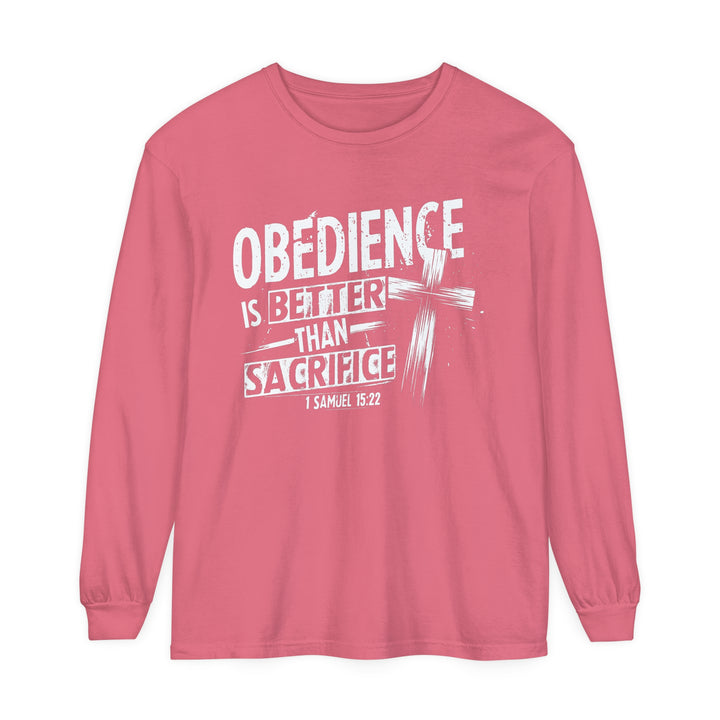 Obedience Is Better Cross Long Sleeve Shirt Long-sleeve Watermelon S 