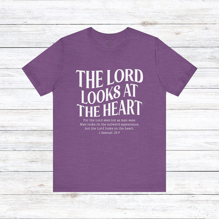 Lord Looks At The Heart Unisex T-Shirt T-Shirt Heather Team Purple S 