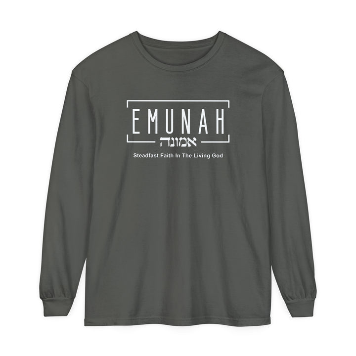 Emunah Steadfast Faith Long Sleeve Shirt Long-sleeve Pepper S 