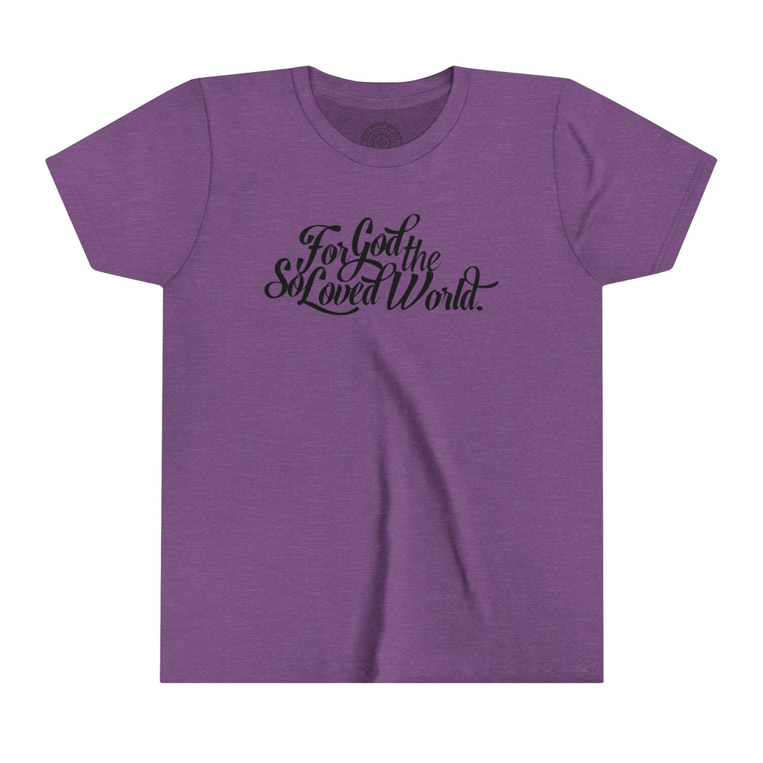 God So Loved Youth T-shirt Kids clothes Heather Team Purple S 