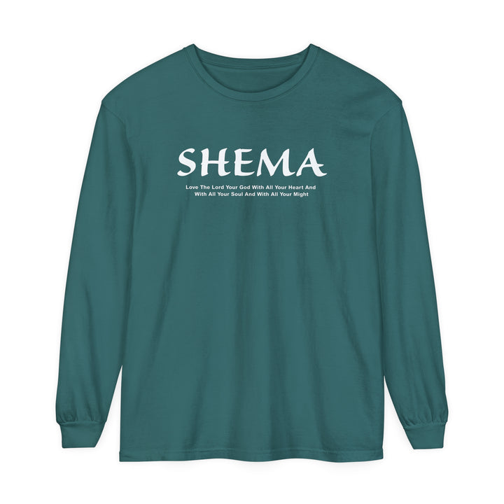 Shema Love The Lord Long Sleeve Shirt Long-sleeve Blue Spruce S 