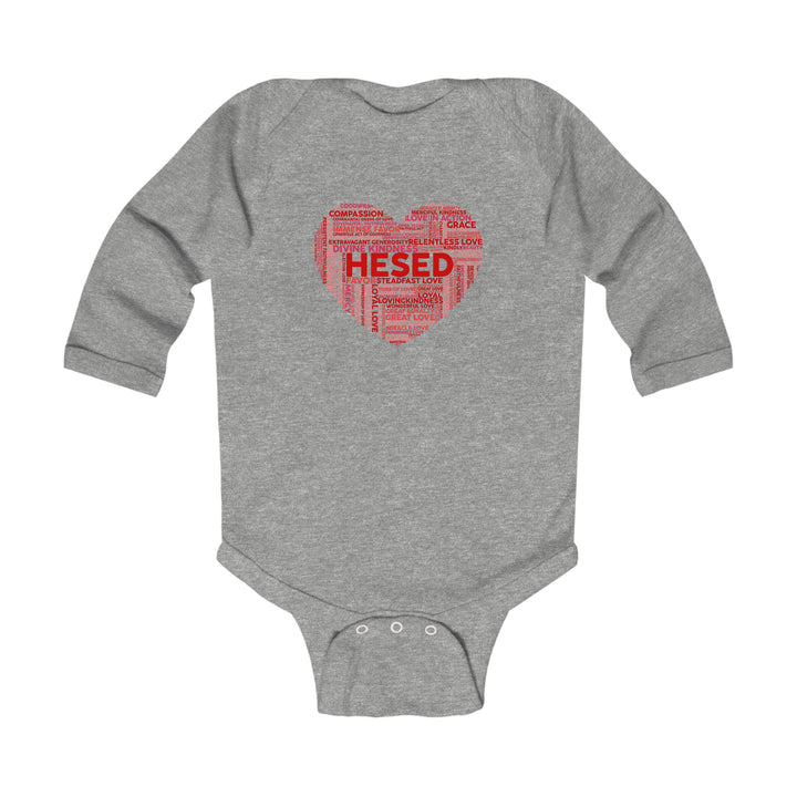 Hesed Heart Cloud Infant Long Sleeve Bodysuit Kids clothes Heather NB (0-3M) 