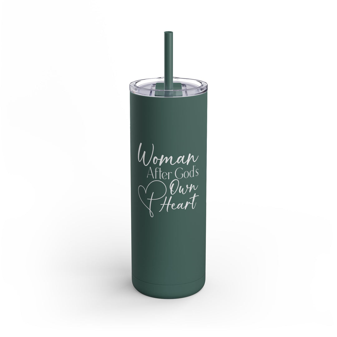 Christian Tumbler Woman After God Mug Deep Teal 20oz Matte