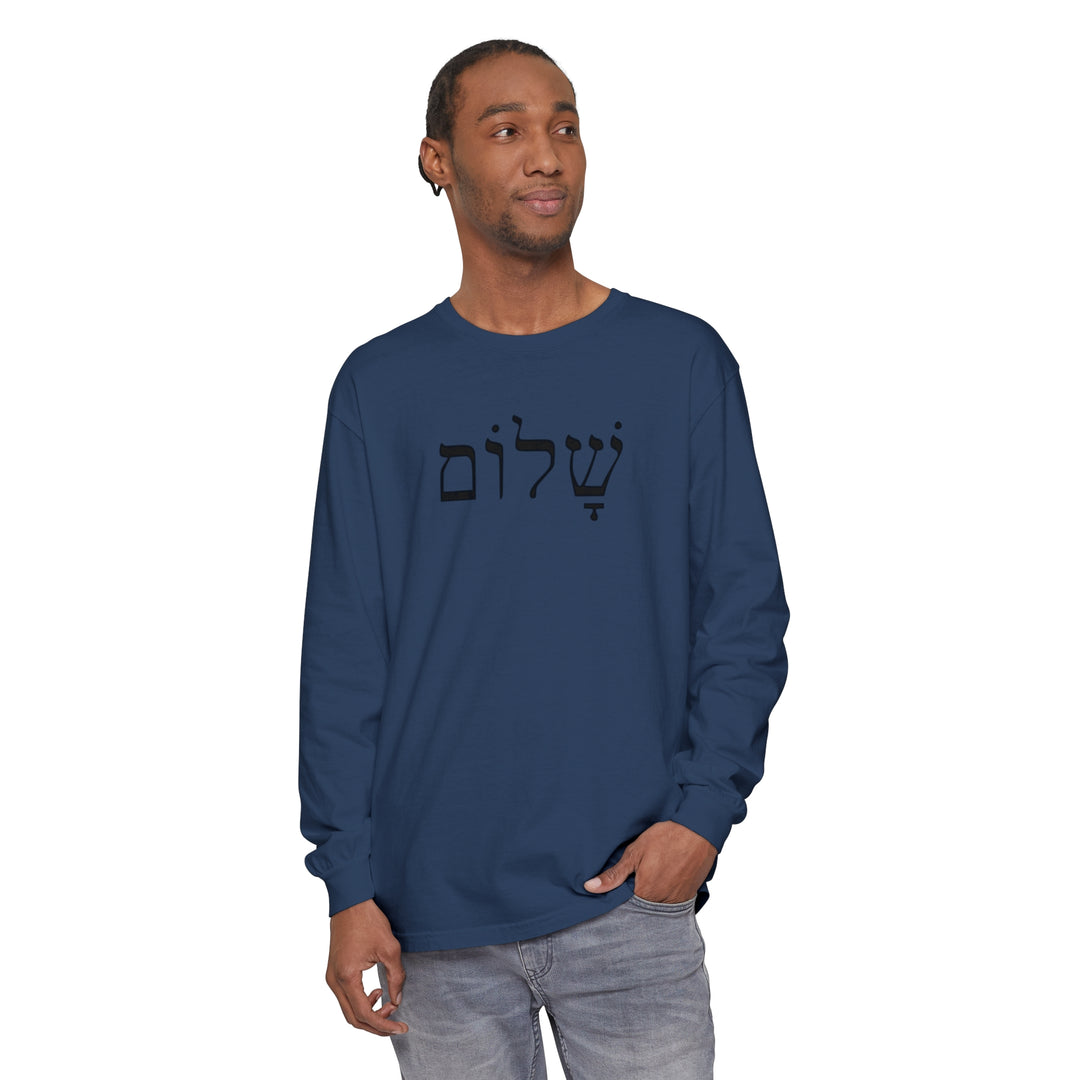 Shalom Hebrew Long Sleeve Shirt Long-sleeve   