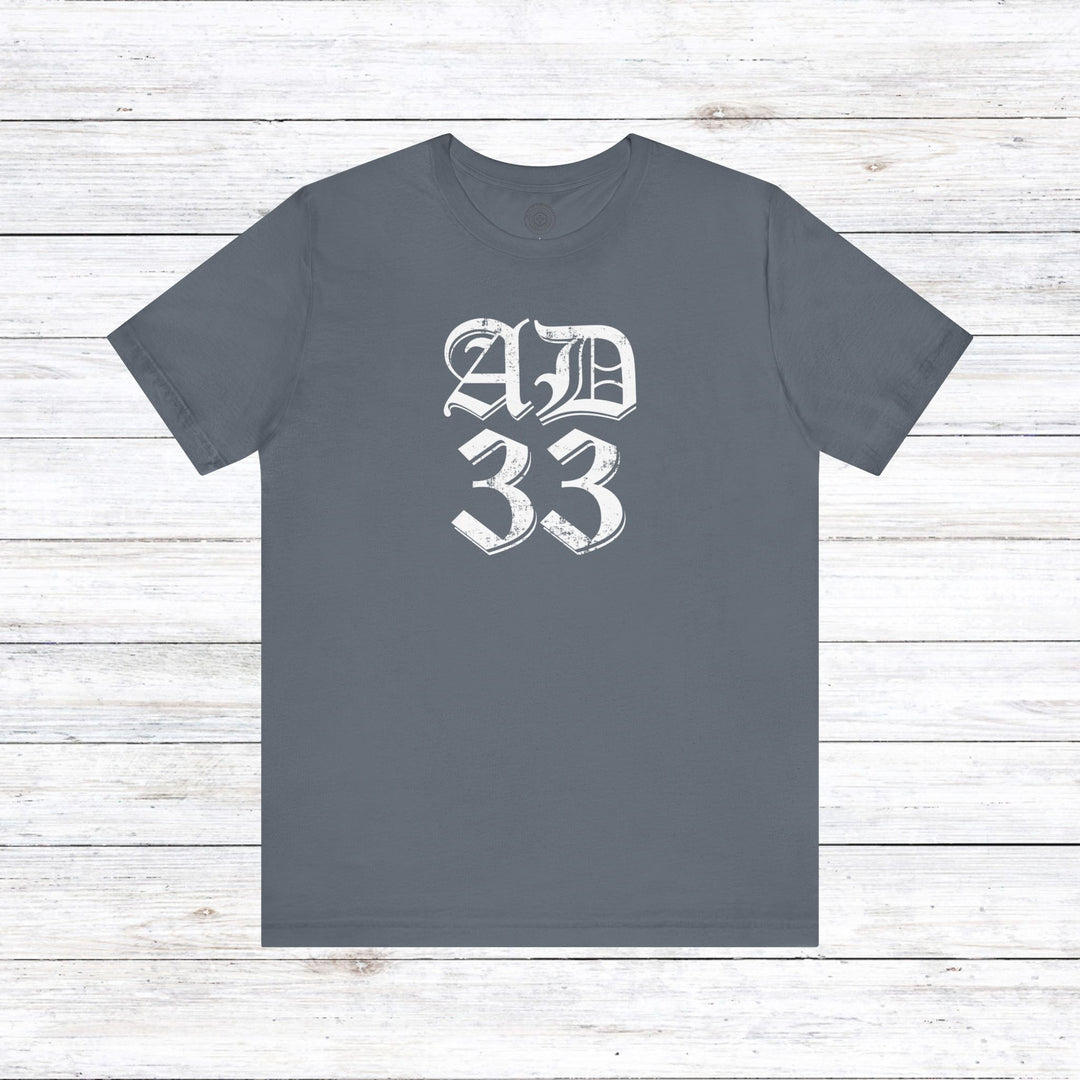 AD 33 Old English Unisex T-Shirt T-Shirt Steel Blue S 