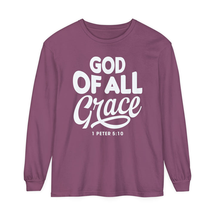 God of All Grace Long Sleeve Shirt Long-sleeve Berry S 