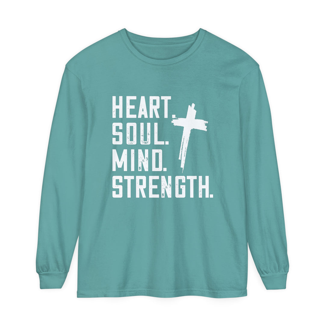 Heart Soul Mind Strength Long Sleeve Shirt Long-sleeve Seafoam S 