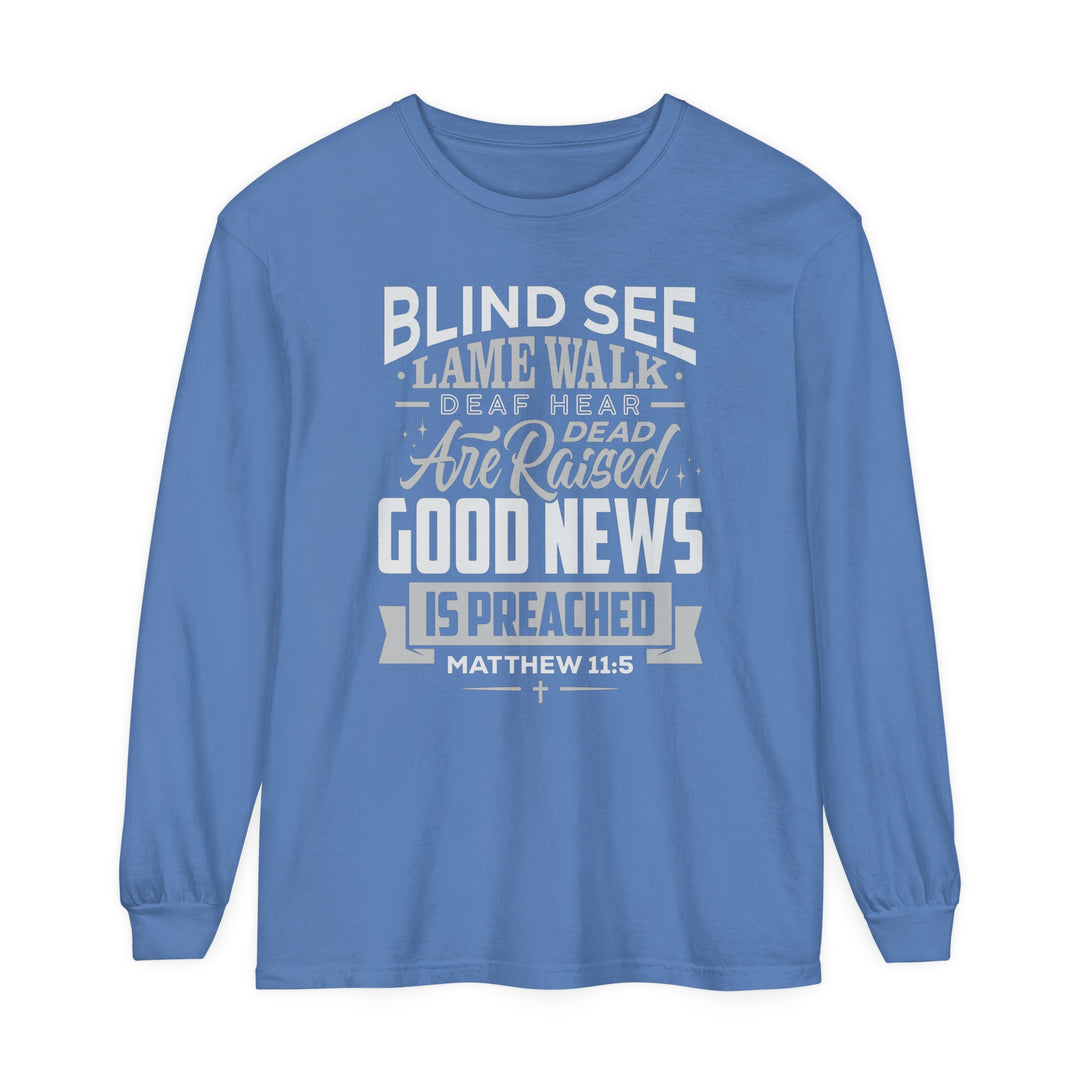 Go Tell John Long Sleeve Shirt Long-sleeve Flo Blue S 