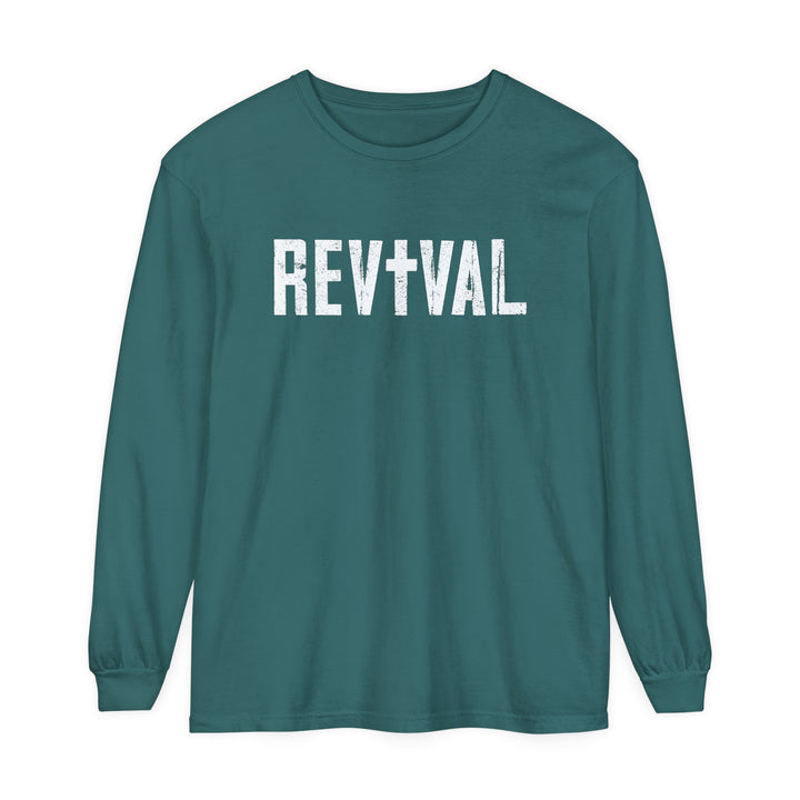 Revival Long Sleeve Shirt Long-sleeve Blue Spruce S 