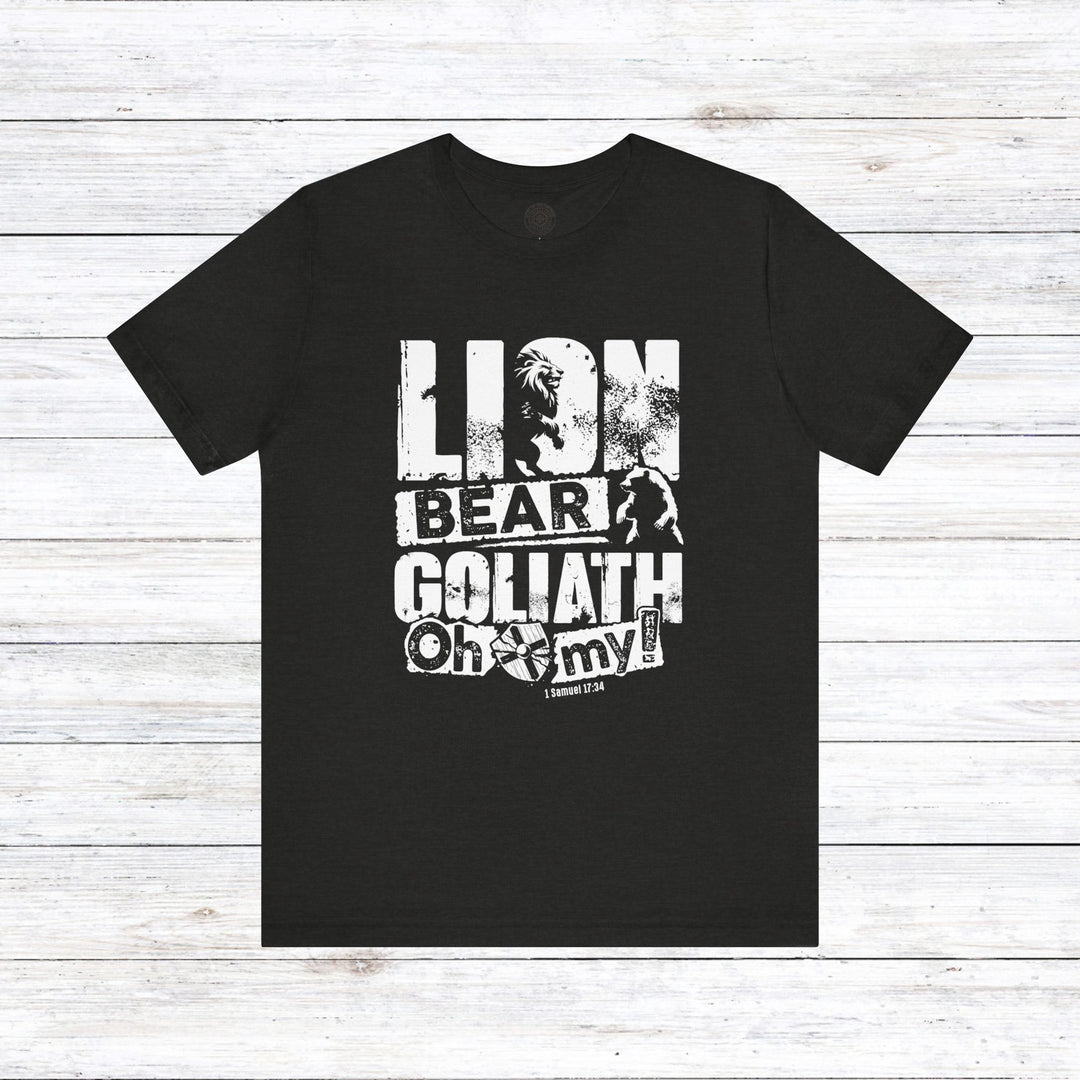 Lion, Bear, Goliath Unisex T-Shirt T-Shirt Black Heather S 