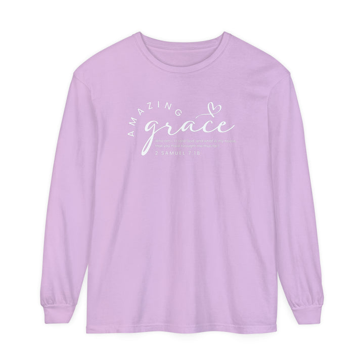 Amazing Grace Heart Long Sleeve Shirt Long-sleeve Orchid S 