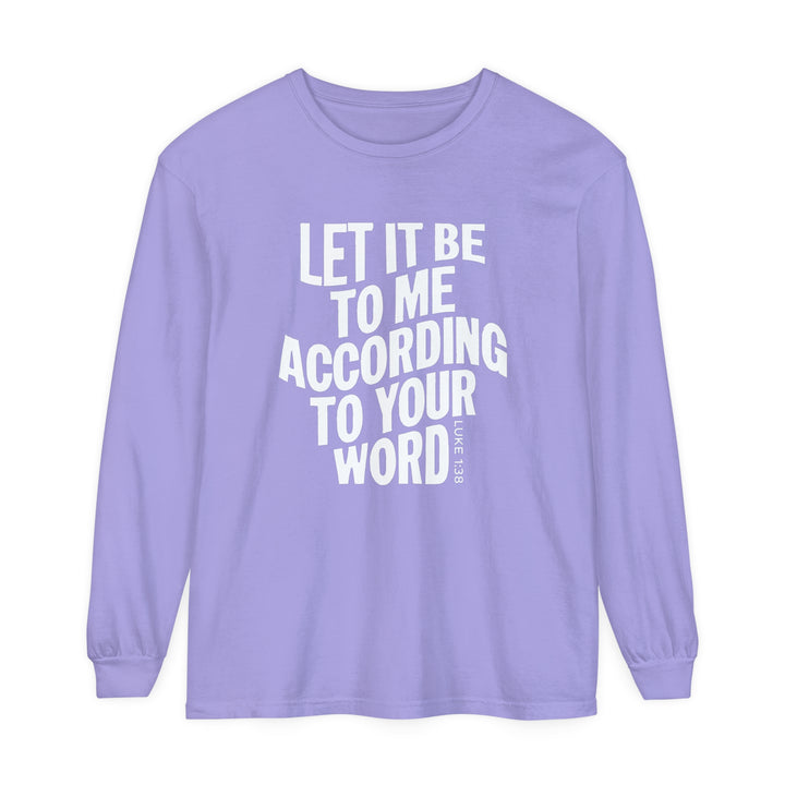 According To Your Word Long Sleeve Shirt Long-sleeve Violet S 