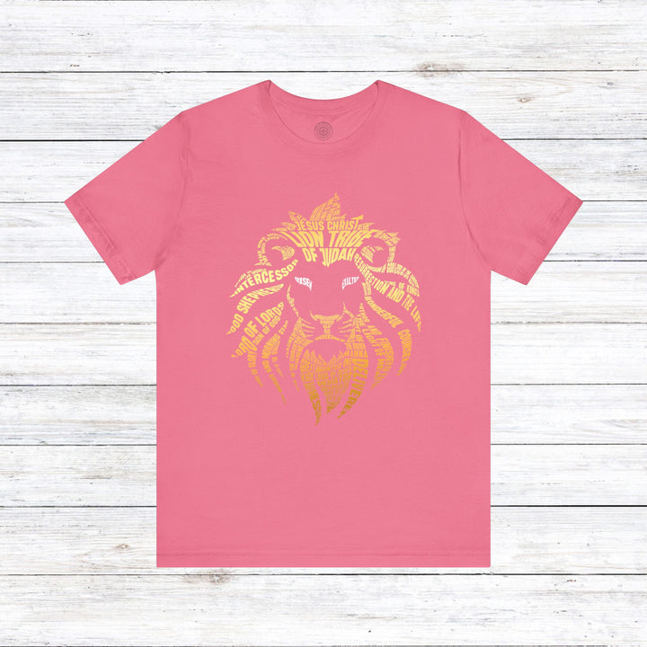 Lion Word Cloud Unisex T-Shirt T-Shirt Charity Pink S 