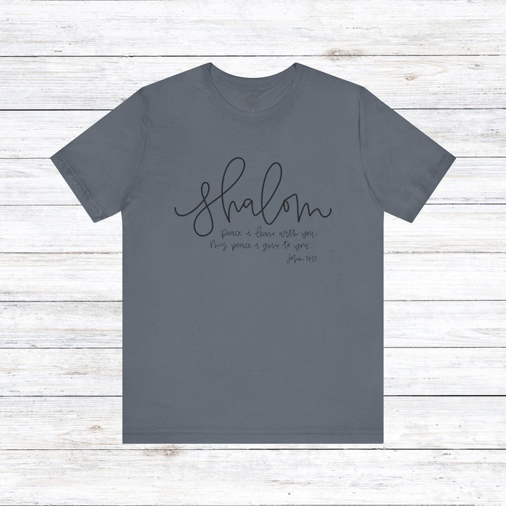 Shalom Peace Unisex T-Shirt T-Shirt Steel Blue S 