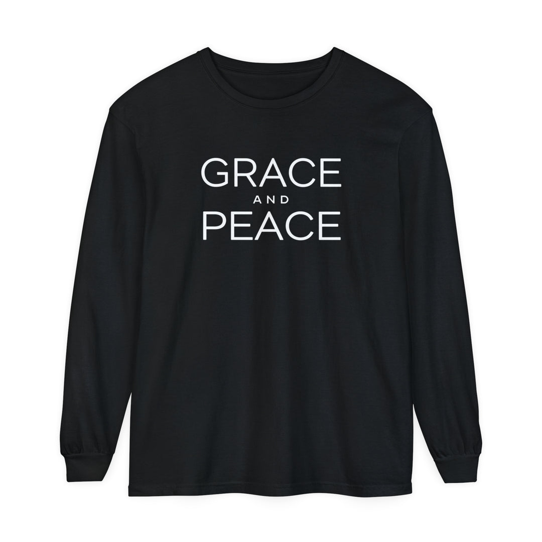 Grace and Peace Long Sleeve Shirt Long-sleeve Black S 