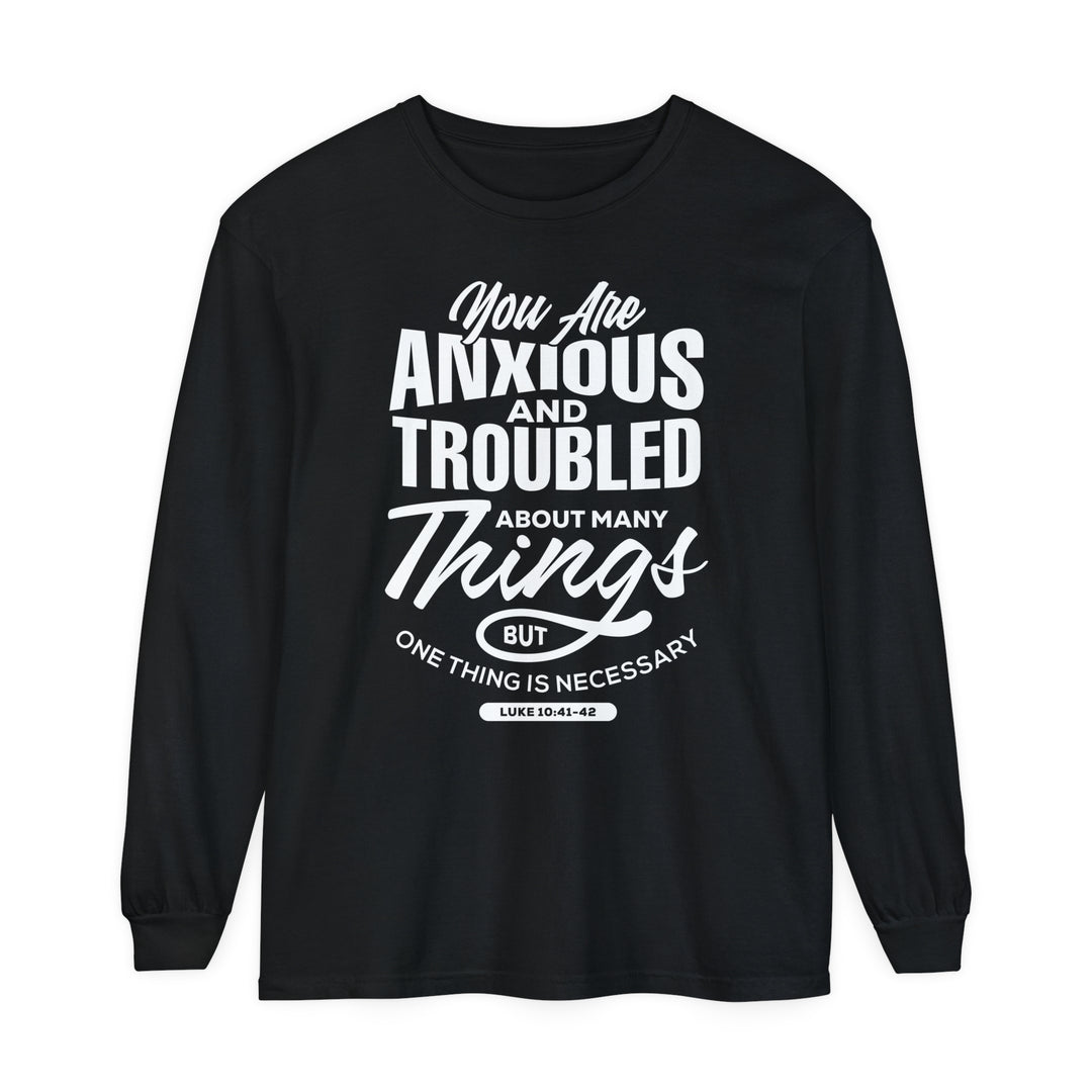 Anxious And Troubled Long Sleeve Shirt Long-sleeve Black S 