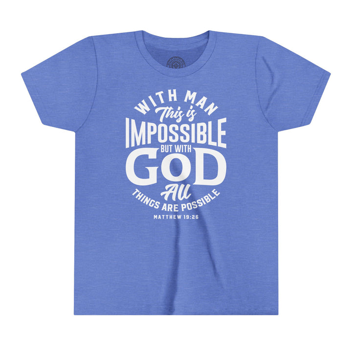 All Things Possible Youth T-shirt Kids clothes Heather Columbia Blue S 